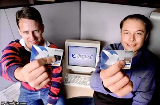 Peter Thiel en PayPal-oprichter Elon Musk, 2000